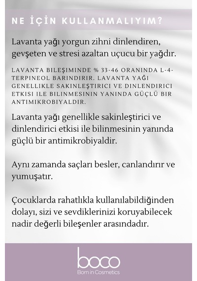 Boco Born In Cosmetics %100 Saf Lavanta Uçucu Yağı 10 ML
