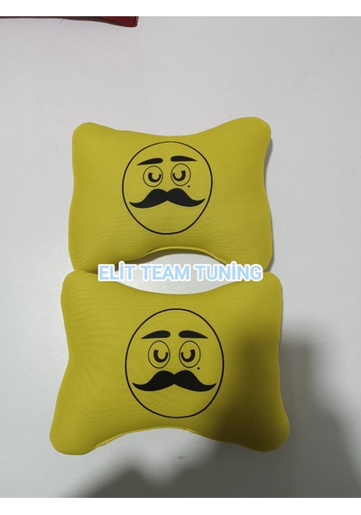 Bıyıklı Emoji Kelebek Yastık 2 Li Sarı