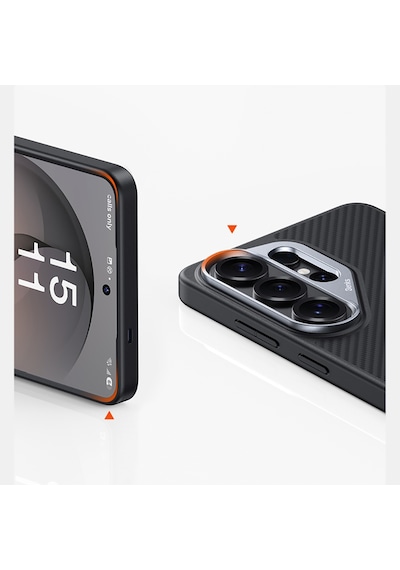 Galaxy Uyumlu S26 Ultra Kılıf Karbon Fiber M-safe Uyumlu Benks Hybrid Armorpro 600d Kevlar Kapak Siyah Siyah