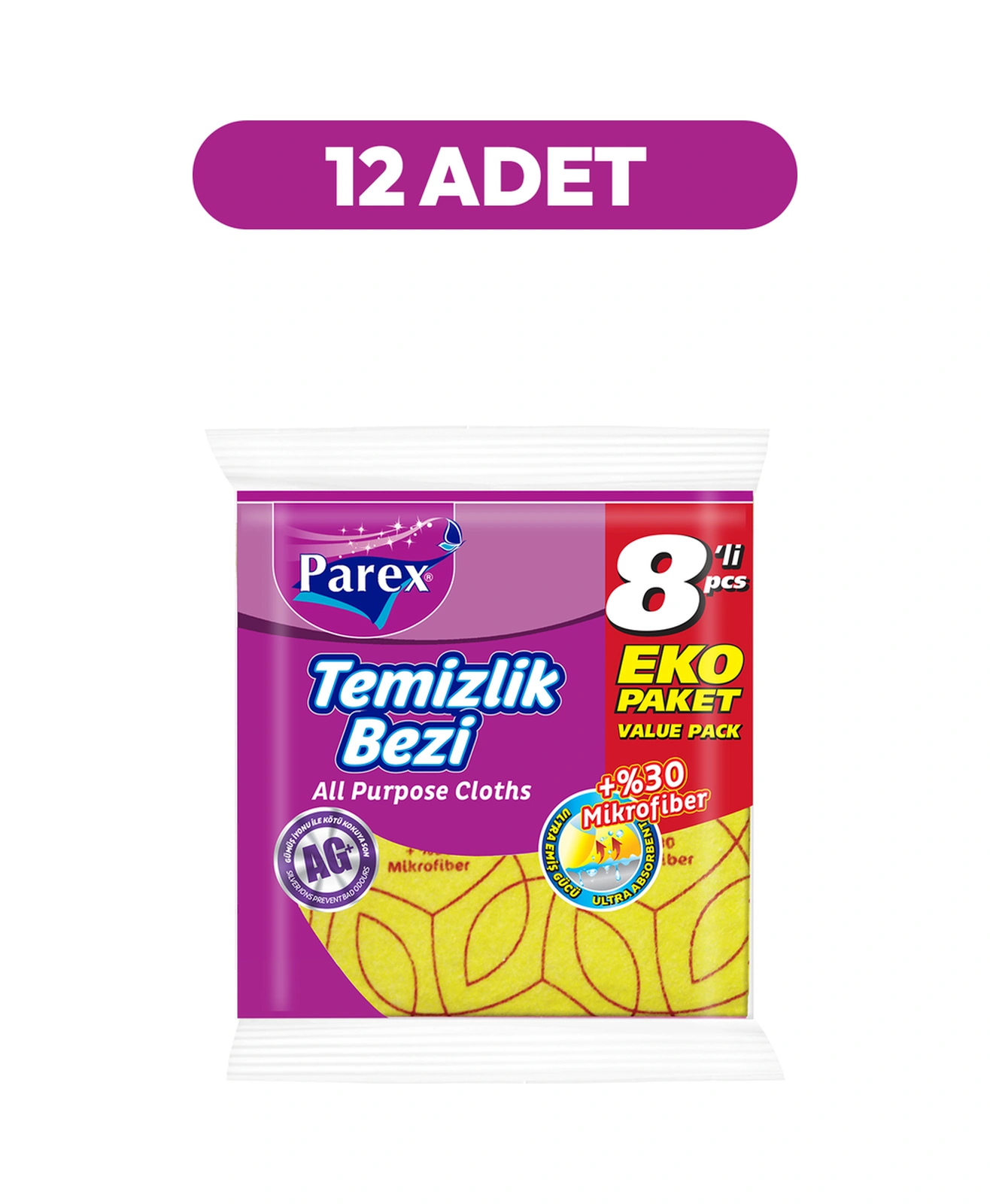 Yüzde 30 8'li Mikrofiber Temizlik Bezi Onikili Paket Diğer