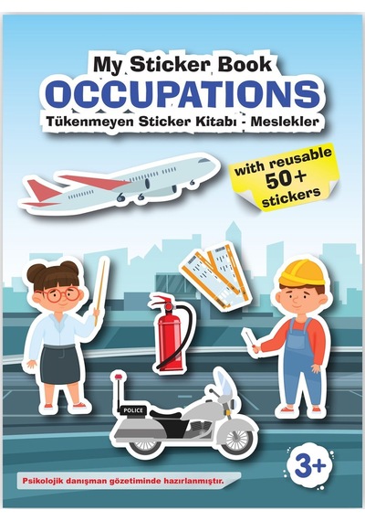 My Sticker Book '' Taşıtlar-meslekler'' , 2li Set Tükenmeyen Sticker Kitabı