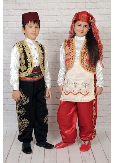 Türkmen Işlemeli Erkek Çocuk Yöresel Kostüm