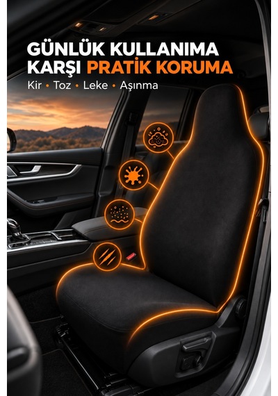 M Performance Baskılı - Oto Ön Ve Arka Koltuk Kılıfı Penye Universal - Siyah