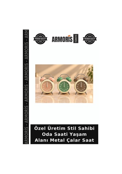 Özel Üretim Stil Sahibi Oda Saati Yaşam Alanı Metal Çalar Saat Çok Renkli