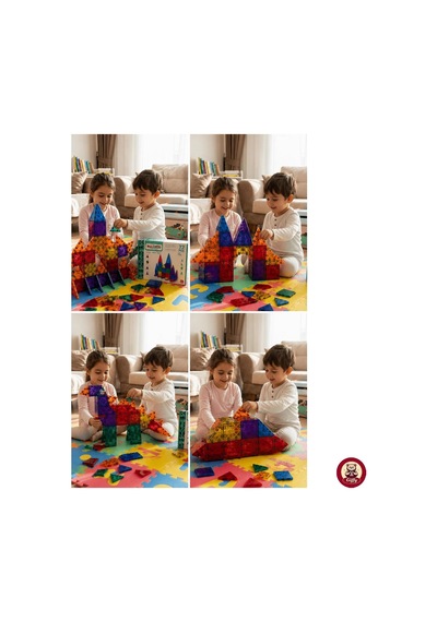 36 Parça Manyetik Yapı Blok Seti I Oyuncak Eğitici Öğretici Aktivite Oyuncağı Renkli Karo Üçgen 3 Boyutlu