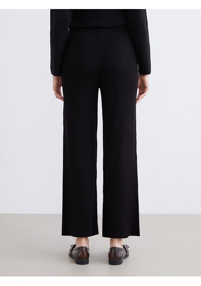 Lcw Comfort Siyah Beli Lastikli Kadın Triko Pantolon