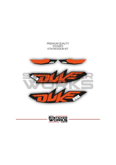 Ktm Duke Sticker Set Revizyon Sticker Etiket Modeli Model 5