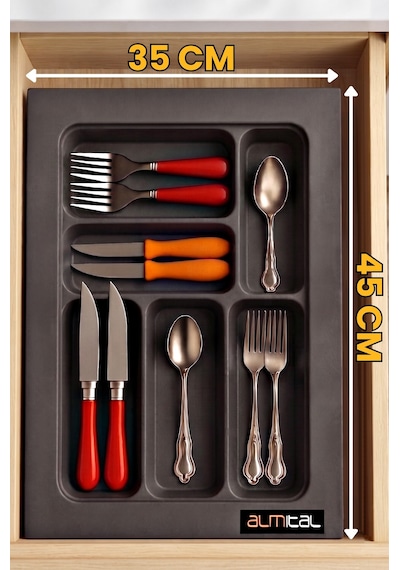 35x45 Cm. Antrasit Kaşıklık Ve Kepçelik 2'li Set 32x41 Cm'e Kadar Kesilebilir