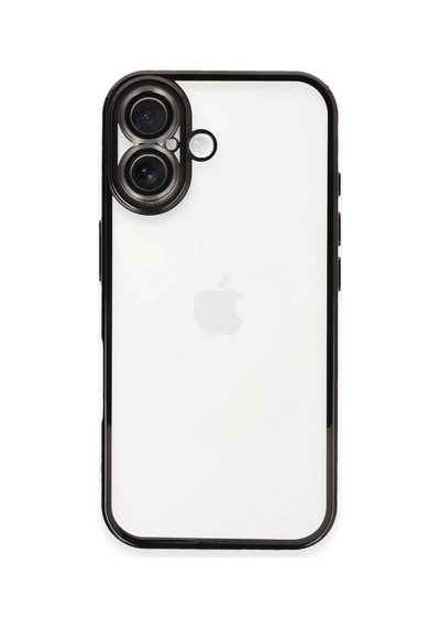 Apple iPhone Uyumlu  16 Uyumlu Kılıf Lensli Silikon - Siyah