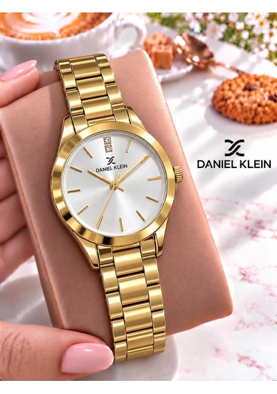 Daniel Klein Çelik Kordon 30 Mt Suya Dayanıklı Özel Tasarım Kadın Kol Saati + Bileklik Vs.blkt.1277 Sarı