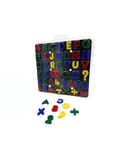 Set 42 Parça Plastik Harf Rakam İşaret Seti 26 Harf + 10 Rakam + 6 İşaret Mıknatısı Yoktur 42 Parça