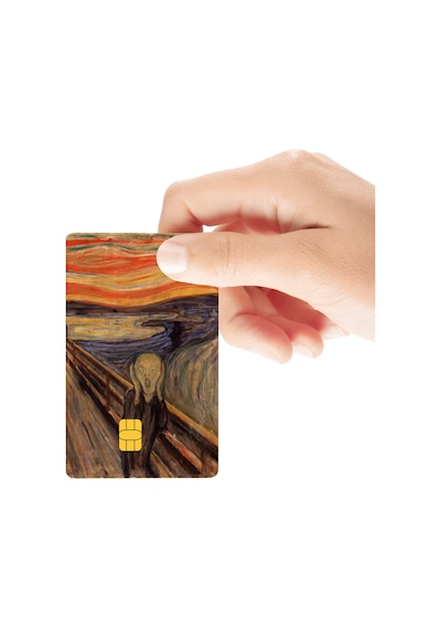 Edvard Munch Çığlık Tablosu Temalı Parlak Kredi/banka Kart Kaplama Sticker Standart