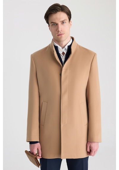 Twn Slim Fit Camel Düz Palto 5ef08kv29600m C01