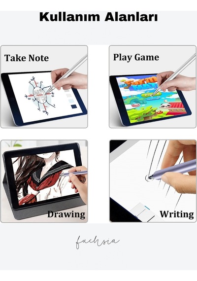 Quartzpro Tablet Uyumlu Dokunmatik Ekran Kalemi Yazı Ve Çizim Tablet Kalemi