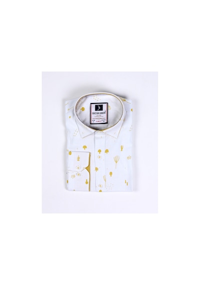 Doctor Junior Erkek Çocuk Katlanır Kollu Slim Fit Gömlek Sarı