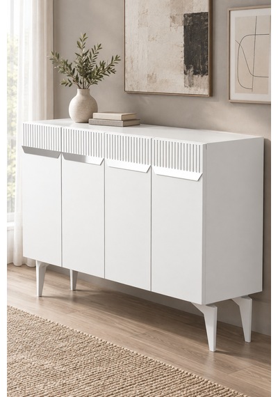 Ka1244bs Duma Konsol Beyaz-silver 120cm Beyaz - Sılver