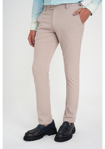 Efor Comfort Fit Beli Lastikli Yandan Tokalı Esnek Bej Jogger Pantolon P 1178 Bej
