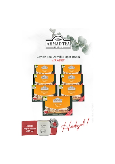 Ceylon Tea 100 Lü X 7 Adt. Demlik Poşet Ve Rakun Kupa Hediye