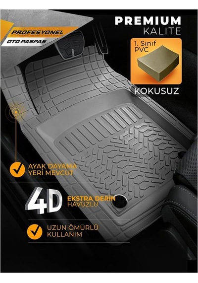 Pro - Subaru Forester İle Uyumlu Paspas Seti, Gri Açık Bej