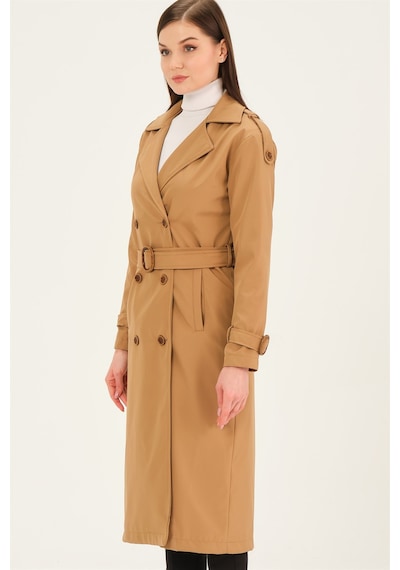 Z6737 Dewberry Bayan Trençkot-camel CAMEL