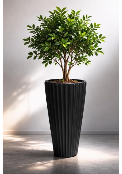 Omnipazar So-lvt1 Lilyum Vazo Saksı Takımı İç Kovalı 54 Litre No:1 Siyah