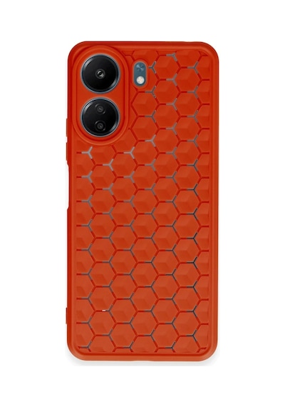 Xiaomi Redmi 13c Kılıf Petek Silikon Kapak - Kırmızı 0.2M-Çok Renkli