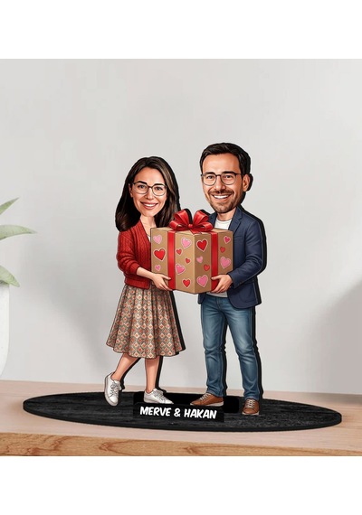 Bk Gift Kişiye Özel Sevgili Karikatürlü Ahşap Biblo -17, Fotoğraftan Karikatür, Sevgililer Günü Hediyesi, Ev Hediyesi Kobitmeyencom36344 Bk Gift