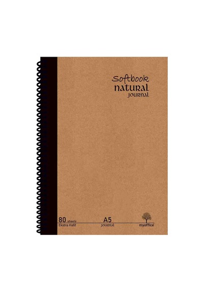 Natural Journal A5 Spiralli Sert Kapak Defter 80 Yaprak 160 Sayfa , Çizgili Günlük, Ofis Ve Hediye Kullanım Çok Renkli