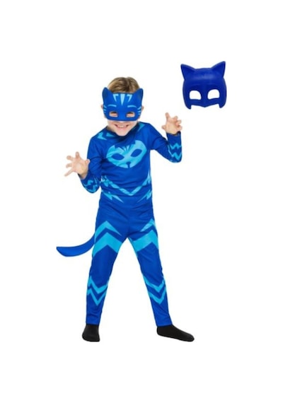 Pija Maskeliler Kostüm Catboy Kedi Çocuk (Mavi) 2 Maskeli Pelerin