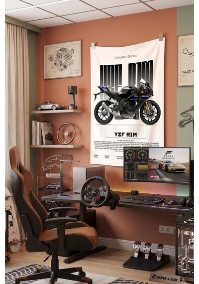 Yamaha Yzf R1m Dekoratif Duvar Örtüsü Duvar Halısı Reaste