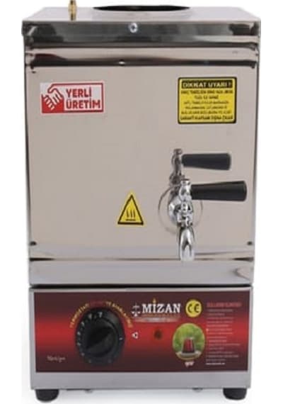 Mizan 1 Demlikli Vidalı Elektrikli Pleytsiz 10 L Çay Kazanı Inox