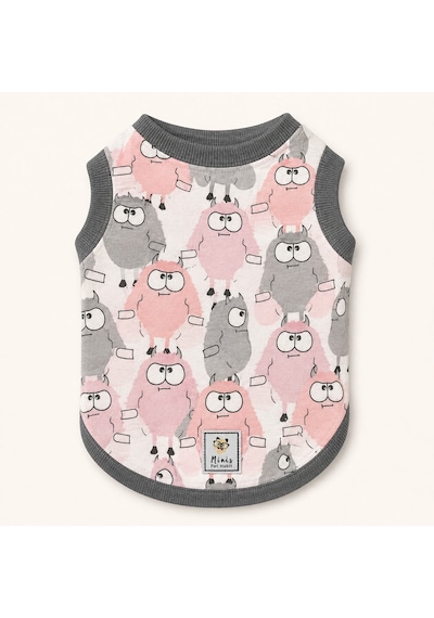 Miniş Cute Monsters Küçük Irk Köpek Esnek Penye T-shirt-21575