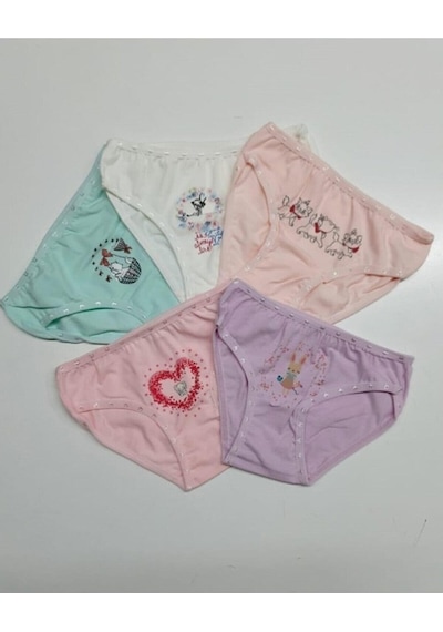Ilke Kız Çocuk Likralı Baskılı Bikini Külot 351 - 6 Adet
