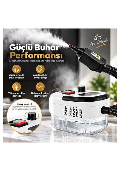 Hiltech 2500W Taşınabilir Buharlı Temizleyici