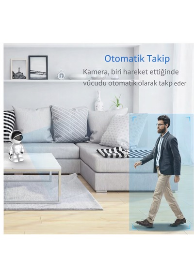 1080p Akıllı Robot Kamera Wifi Güvenlik Kamerası 360 Dönebilen Gece Görüşlü Sesli İzleme