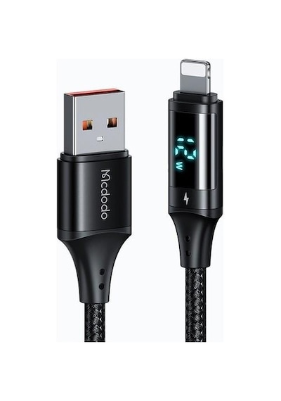 Mcdodo Dijital Apple iPhone Uyumlu Hızlı Data Şarj Kablo 3A 1.2M Siyah Ca-1060 (526219070)