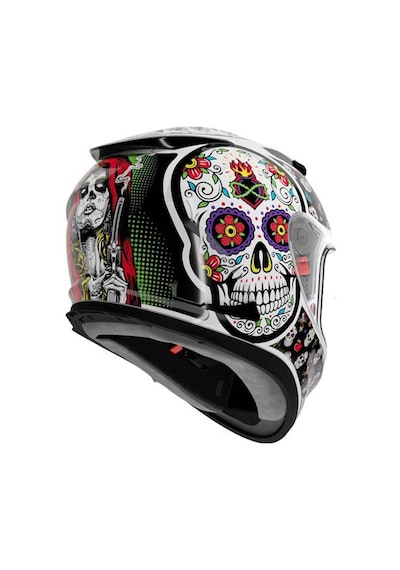 Shiro Sh-605 Sv Skull Candy Full Face Motosiklet Kaskı + Iridium Vizör Çok Renkli