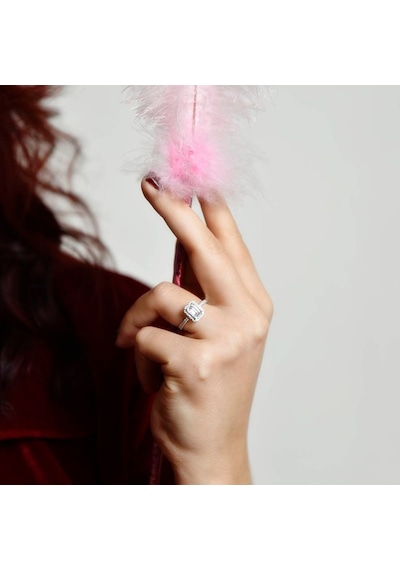 Baget Beyaz Altın Tektaş Yüzük 1,00 Karat 399604181