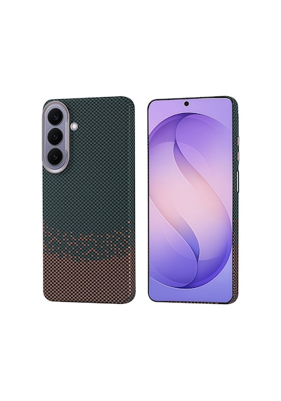 Maks Technology Samsung Galaxy Uyumlu S26 Plus Kılıf M-safe Şarj Özellikli Karbon Fiber Görünümlü Mkst Nekst Kapak - Yeşil