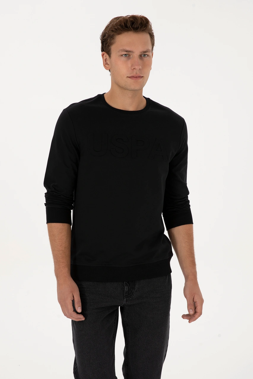 U.S. Polo Assn. Erkek Regular Fit Bisiklet Yaka Siyah Basic Sweatshirt 50307793-VR046