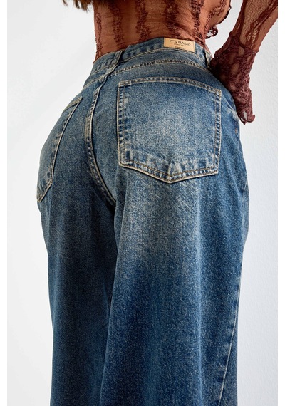 Itsbasic Kadın T.kot Rengi Cindy 2w48 Skater Fir Bol Kesim Denim Jean Kırmızı