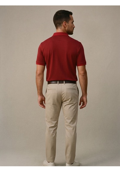 Maccali Erkek Bordo Amblemli Basic Polo Yaka Tişört