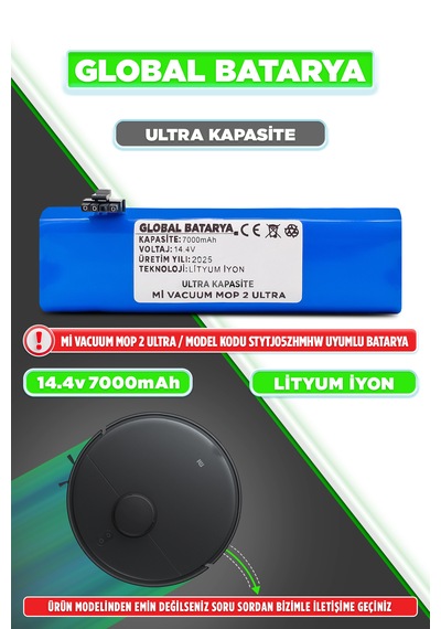 Xiaomi Mi Robot Vacuum Mop 2 Ultra Batarya 7000mah Li-ion Pil