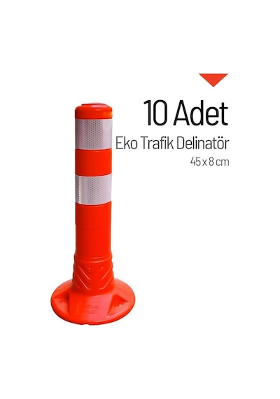 Eko Trafik İleri Trafik Delinatörü 45  x  8 CM Esnek Duba 10 Adet - 3296