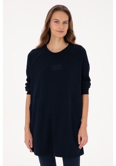 U.S. Polo Assn. Kadın Lacivert Uzun Bisiklet Yaka Sweatshirt 50315623-VR033