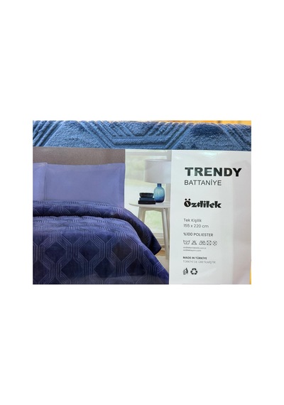 Özdilek Trendy Art Deco Battaniye Mavi