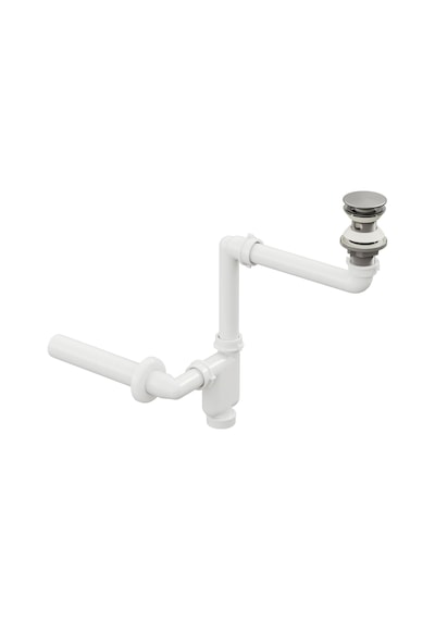 Smart Pop-up Sifon, Taşma Delikli Krom +comfort Yer Kazandıran Lavabo Sifonu -2 Parça Set Standart