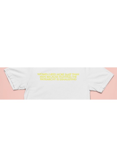 Bumeta Women Need More Sleep Than Men Sarı Unisex Tişört T-shirt 001