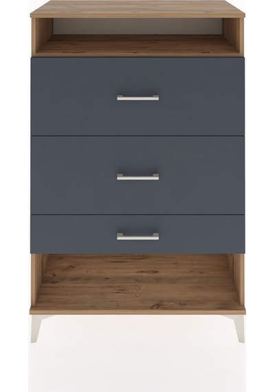 Hyperion Dolap Tek Raflı 3 Çekmeceli 88x44x134 Çam-antrasit Atlas Çam