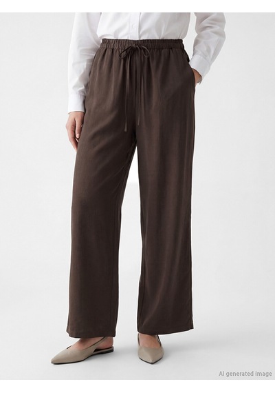 Lcw Modest Kahverengi Beli Lastikli Modal Karışımlı Kadın Pantolon